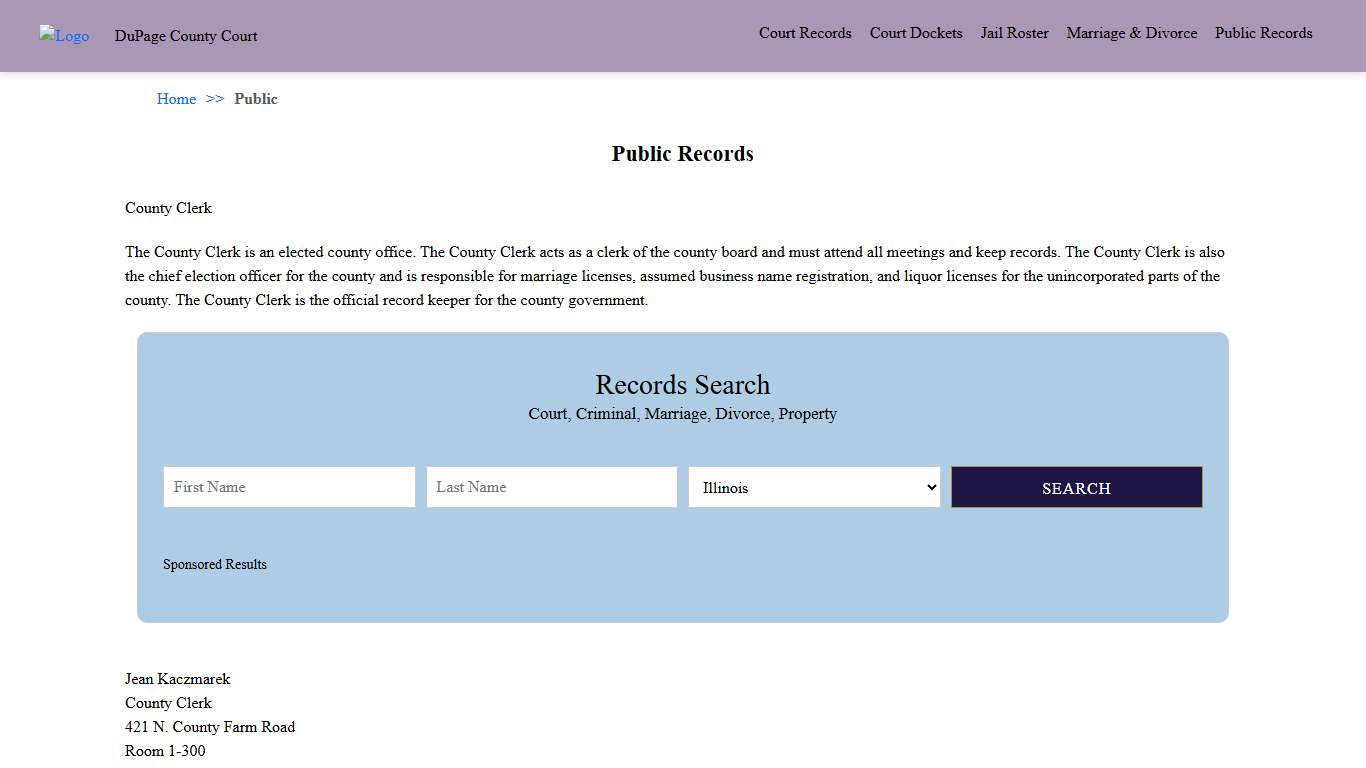 Public Records | Dupage County Court